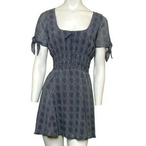Skylar + Madison Short Sleeve A-Line Mini Dress Black White Size Medium NWT